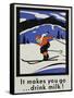 It Makes You Go...Drink Milk! Advertising Poster-null-Framed Stretched Canvas