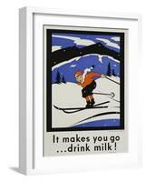 It Makes You Go...Drink Milk! Advertising Poster-null-Framed Giclee Print