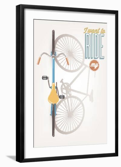 It'S A Good Day To Have A Good Day - Typographical Illustration Bicycle Poster-Melindula-Framed Art Print