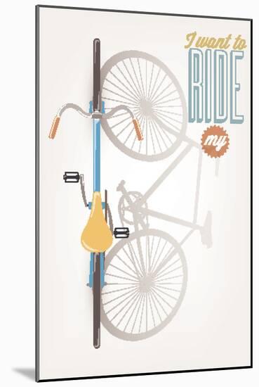 It'S A Good Day To Have A Good Day - Typographical Illustration Bicycle Poster-Melindula-Mounted Art Print