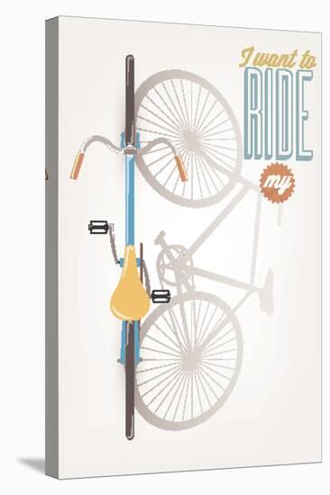 It'S A Good Day To Have A Good Day - Typographical Illustration Bicycle Poster-Melindula-Stretched Canvas
