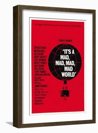 "It's a Mad, Mad, Mad, Mad World" 1963, Directed by Stanley Kramer-null-Framed Giclee Print