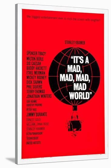 IT'S A MAD, MAD, MAD, MAD WORLD, poster art, 1963.-null-Stretched Canvas