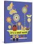 It's a Small World Flag-Mindy Howard-Stretched Canvas