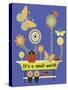 It's a Small World Flag-Mindy Howard-Stretched Canvas