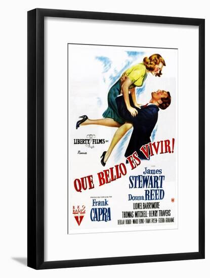 It's a Wonderful Life, (AKA Que Bello Es Vivir!), Spanish Poster Art, 1946-null-Framed Art Print