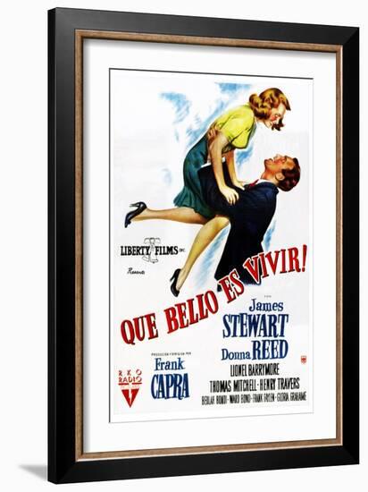 It's a Wonderful Life, (AKA Que Bello Es Vivir!), Spanish Poster Art, 1946-null-Framed Art Print