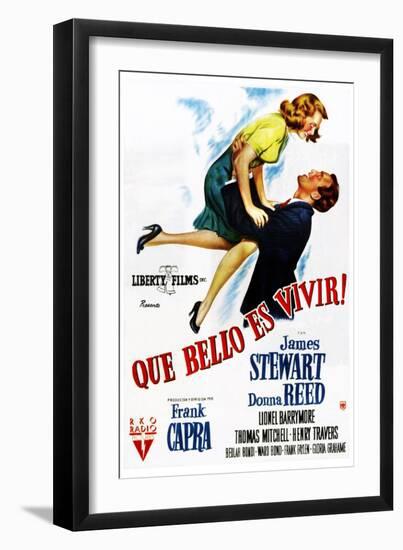 It's a Wonderful Life, (AKA Que Bello Es Vivir!), Spanish Poster Art, 1946-null-Framed Art Print