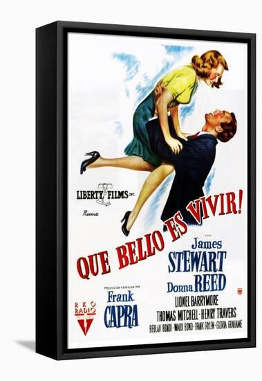 It's a Wonderful Life, (AKA Que Bello Es Vivir!), Spanish Poster Art, 1946-null-Framed Stretched Canvas