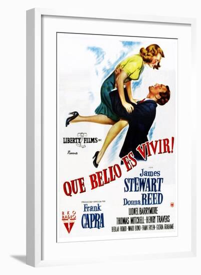 It's a Wonderful Life, (AKA Que Bello Es Vivir!), Spanish Poster Art, 1946-null-Framed Art Print