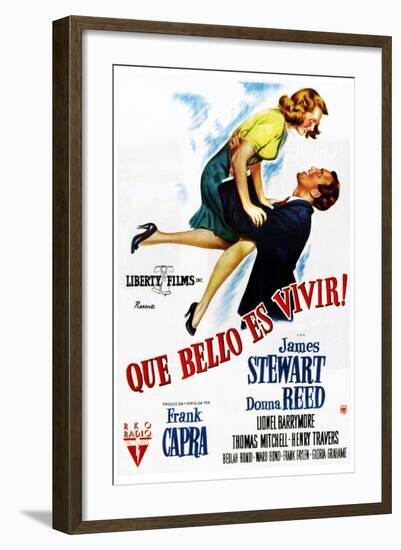 It's a Wonderful Life, (AKA Que Bello Es Vivir!), Spanish Poster Art, 1946-null-Framed Art Print