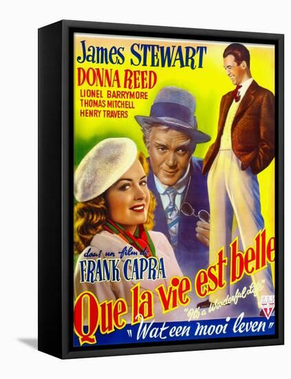 It's a Wonderful Life, (AKA Que La Vie Est Belle), on Belgian Poster Art, 1946-null-Framed Stretched Canvas