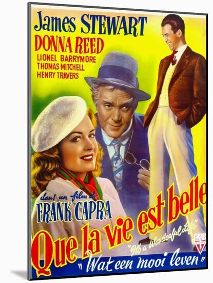 It's a Wonderful Life, (AKA Que La Vie Est Belle), on Belgian Poster Art, 1946-null-Mounted Art Print