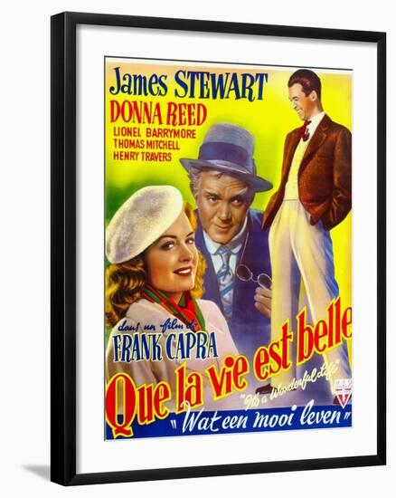 It's a Wonderful Life, (AKA Que La Vie Est Belle), on Belgian Poster Art, 1946-null-Framed Art Print