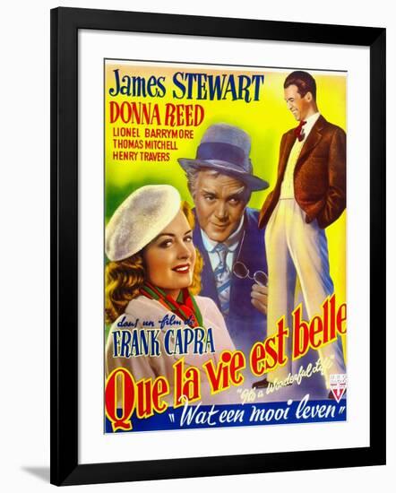 It's a Wonderful Life, (AKA Que La Vie Est Belle), on Belgian Poster Art, 1946-null-Framed Art Print