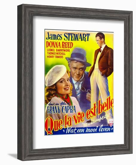 It's a Wonderful Life, (AKA Que La Vie Est Belle), on Belgian Poster Art, 1946-null-Framed Art Print