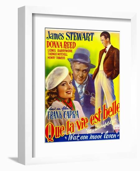 It's a Wonderful Life, (AKA Que La Vie Est Belle), on Belgian Poster Art, 1946-null-Framed Art Print