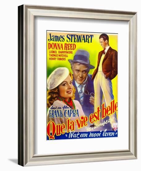 It's a Wonderful Life, (AKA Que La Vie Est Belle), on Belgian Poster Art, 1946-null-Framed Art Print