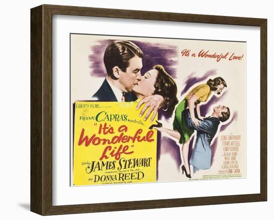 It's a Wonderful Life, James Stewart, Donna Reed, Donna Reed, James Stewart on Poster Art, 1946-null-Framed Art Print