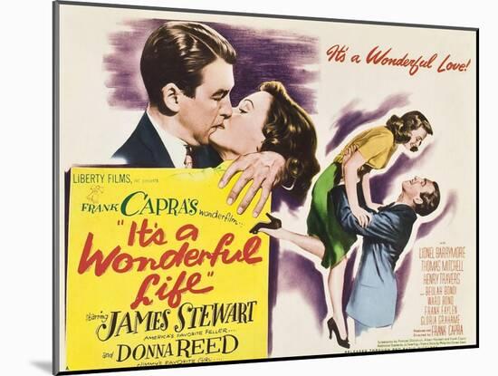 It's a Wonderful Life, James Stewart, Donna Reed, Donna Reed, James Stewart on Poster Art, 1946-null-Mounted Art Print