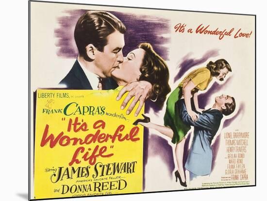 It's a Wonderful Life, James Stewart, Donna Reed, Donna Reed, James Stewart on Poster Art, 1946-null-Mounted Art Print