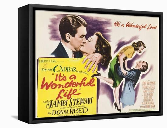It's a Wonderful Life, James Stewart, Donna Reed, Donna Reed, James Stewart on Poster Art, 1946-null-Framed Stretched Canvas