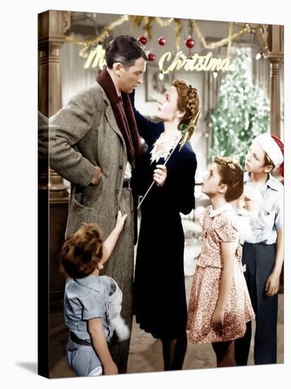 It's a Wonderful Life, Jimmy Hawkins, James Stewart, Donna Reed, CArol Coomes, Larry Simms, 1946-null-Stretched Canvas