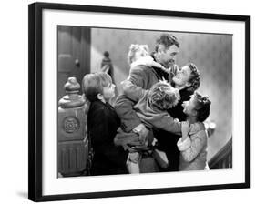 It's a Wonderful Life, Larry Simms, Jimmy Hawkins, James Stewart, Donna Reed, Karolyn Grimes, 1946-null-Framed Photo