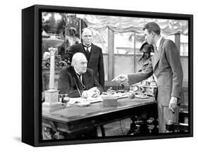 It's A Wonderful Life, Lionel Barrymore, Frank Hagney, James Stewart, 1946-null-Framed Stretched Canvas