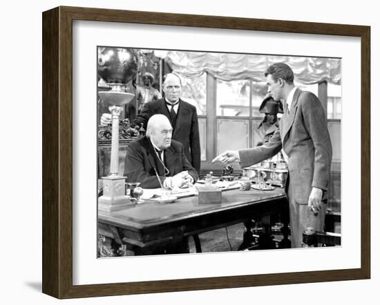 It's A Wonderful Life, Lionel Barrymore, Frank Hagney, James Stewart, 1946-null-Framed Photo