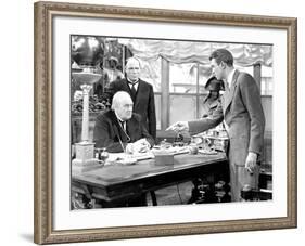 It's A Wonderful Life, Lionel Barrymore, Frank Hagney, James Stewart, 1946-null-Framed Photo