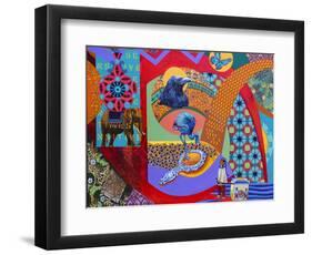 It's About Time (Revised), 2022 (acrylic on canvas)-Frances Ferdinands-Framed Premium Giclee Print