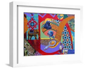 It's About Time (Revised), 2022 (acrylic on canvas)-Frances Ferdinands-Framed Premium Giclee Print