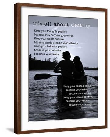 DESTINY Motivational Canoe Wall Picture Cherry Framed Art Print 