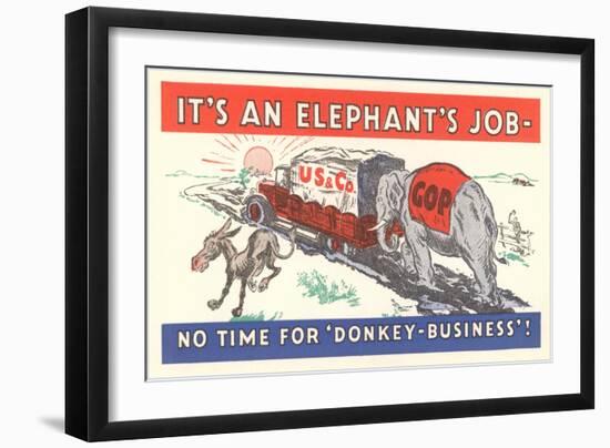 It's an Elephant's Job Political Cartoon-null-Framed Giclee Print