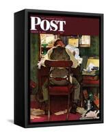 "It's Income Tax Time Again!" Saturday Evening Post Cover, March 17,1945-Norman Rockwell-Framed Stretched Canvas