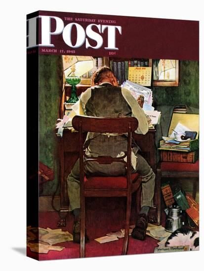 "It's Income Tax Time Again!" Saturday Evening Post Cover, March 17,1945-Norman Rockwell-Stretched Canvas