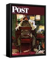 "It's Income Tax Time Again!" Saturday Evening Post Cover, March 17,1945-Norman Rockwell-Framed Stretched Canvas