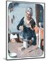 ’It’s So Simple’-Norman Rockwell-Mounted Giclee Print