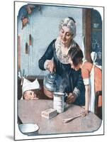 ’It’s So Simple’-Norman Rockwell-Mounted Giclee Print