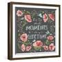 It's the Small Moments on Charcoal-Heather Rosas-Framed Art Print