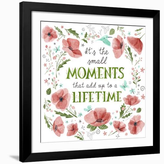 It's the Small Moments on White-Heather Rosas-Framed Art Print