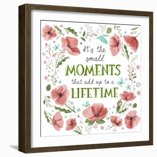 It's the Small Moments on White-Heather Rosas-Framed Art Print