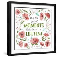 It's the Small Moments on White-Heather Rosas-Framed Art Print