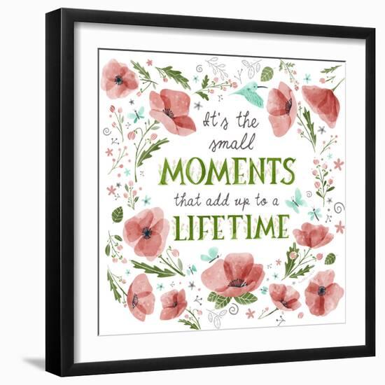 It's the Small Moments on White-Heather Rosas-Framed Art Print