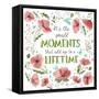 It's the Small Moments on White-Heather Rosas-Framed Stretched Canvas