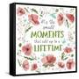 It's the Small Moments on White-Heather Rosas-Framed Stretched Canvas