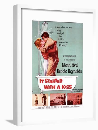 It Started with a Kiss, Debbie Reynolds, Glenn Ford, 1959-null-Framed Art Print