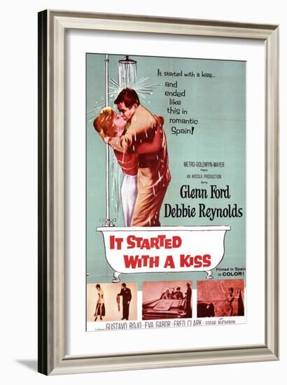 It Started with a Kiss, Debbie Reynolds, Glenn Ford, 1959-null-Framed Art Print