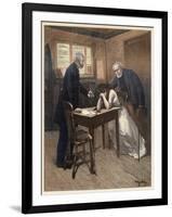 It Was David?S Knife - She Recognised it Immediately (Colour Litho)-Dudley Hardy-Framed Giclee Print